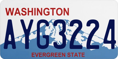 WA license plate AYG3224