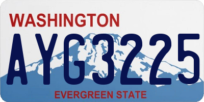 WA license plate AYG3225