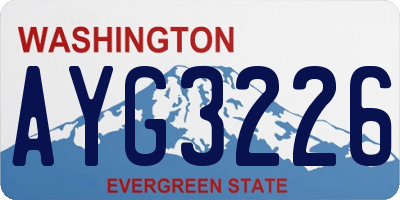 WA license plate AYG3226