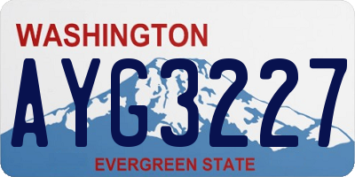 WA license plate AYG3227