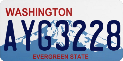 WA license plate AYG3228