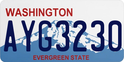 WA license plate AYG3230