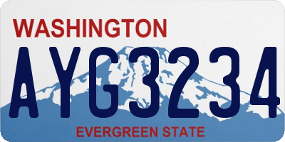 WA license plate AYG3234
