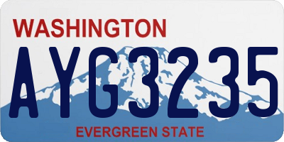 WA license plate AYG3235