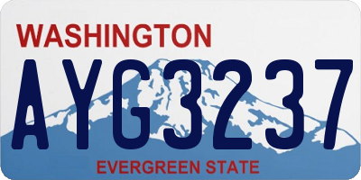 WA license plate AYG3237