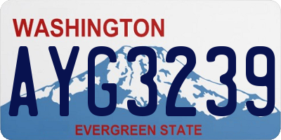 WA license plate AYG3239