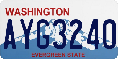 WA license plate AYG3240