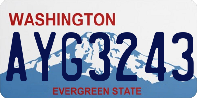 WA license plate AYG3243