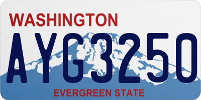 WA license plate AYG3250