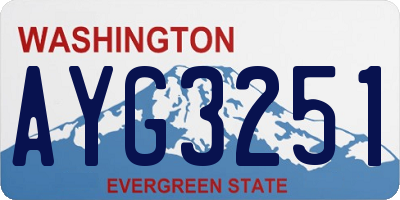 WA license plate AYG3251