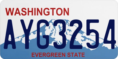 WA license plate AYG3254