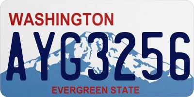 WA license plate AYG3256