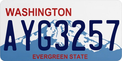 WA license plate AYG3257