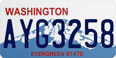 WA license plate AYG3258