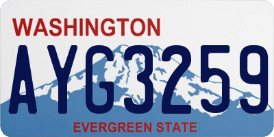 WA license plate AYG3259