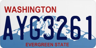 WA license plate AYG3261