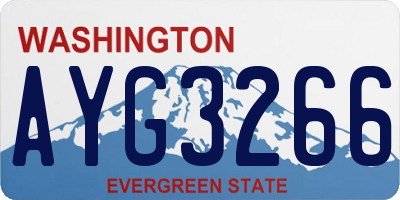 WA license plate AYG3266