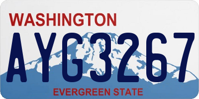 WA license plate AYG3267