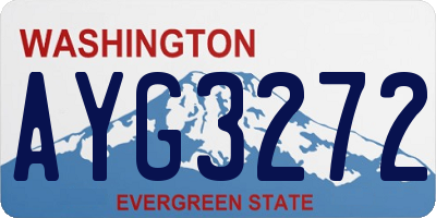 WA license plate AYG3272
