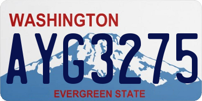 WA license plate AYG3275