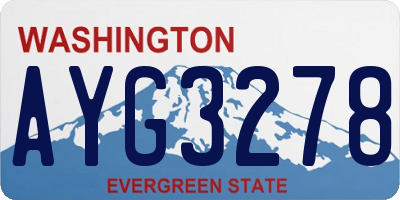 WA license plate AYG3278