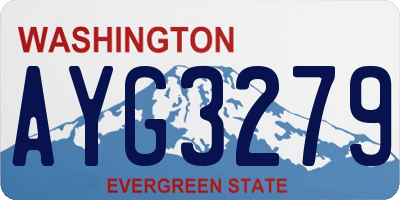 WA license plate AYG3279