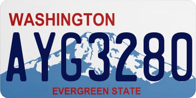 WA license plate AYG3280