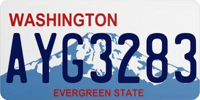 WA license plate AYG3283