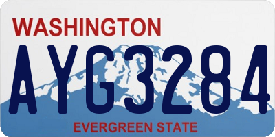 WA license plate AYG3284
