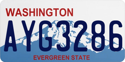 WA license plate AYG3286