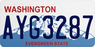 WA license plate AYG3287