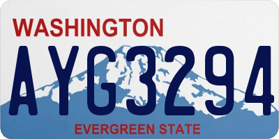 WA license plate AYG3294