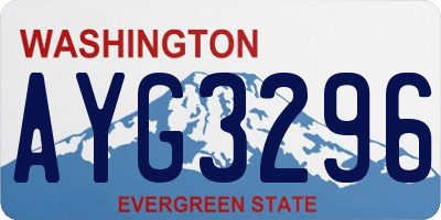 WA license plate AYG3296