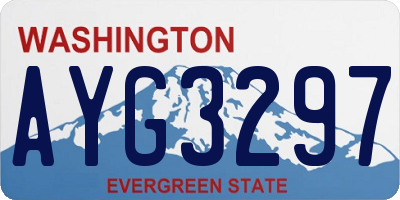 WA license plate AYG3297