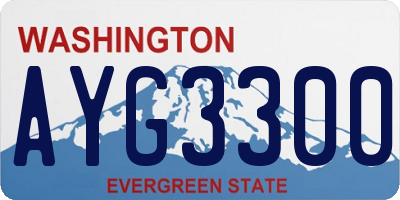 WA license plate AYG3300