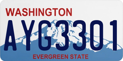 WA license plate AYG3301