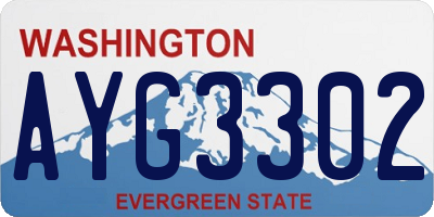 WA license plate AYG3302