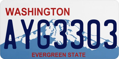 WA license plate AYG3303