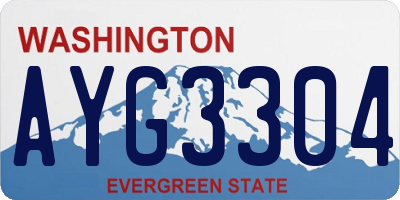 WA license plate AYG3304