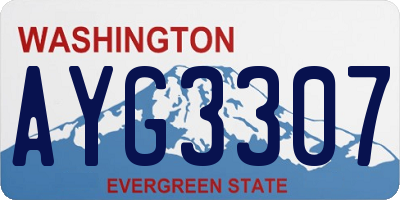 WA license plate AYG3307