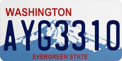 WA license plate AYG3310