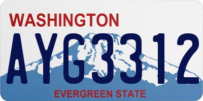 WA license plate AYG3312