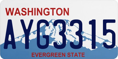 WA license plate AYG3315