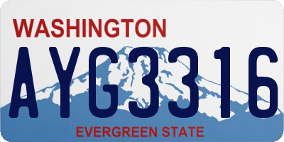 WA license plate AYG3316