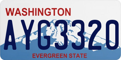 WA license plate AYG3320