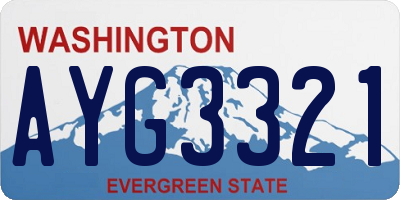 WA license plate AYG3321