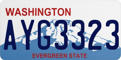WA license plate AYG3323