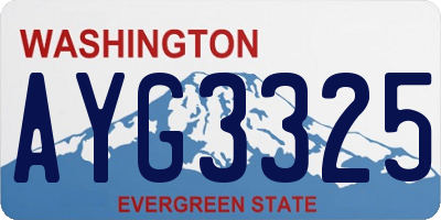 WA license plate AYG3325
