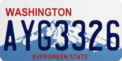 WA license plate AYG3326
