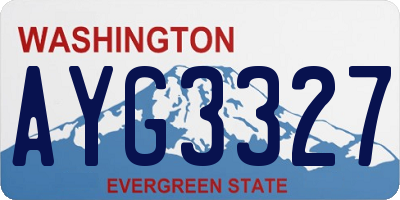WA license plate AYG3327